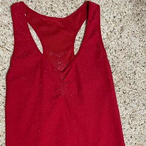Vintage sparkly red racer back tank. Size medium